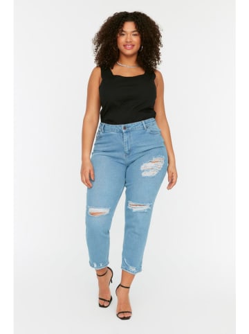 trendyol Dżinsy - Skinny fit - w kolorze błękitnym