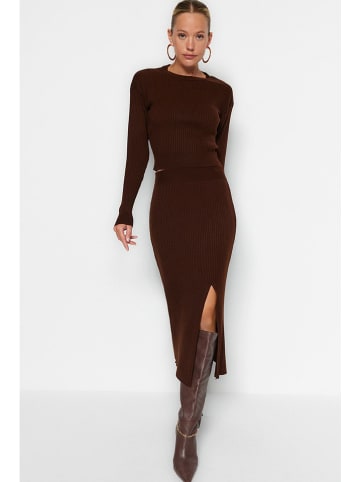 trendyol 2tlg. Outfit in Dunkelbraun