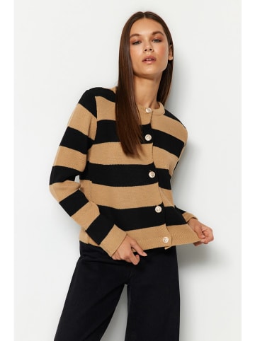trendyol Cardigan in Camel/ Schwarz