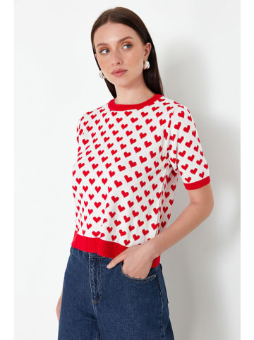 trendyol Shirt in Rot/ Weiß