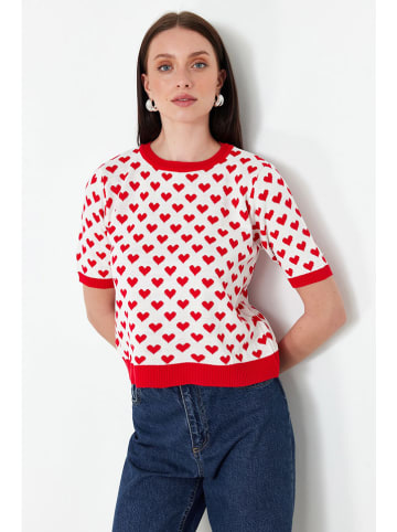 trendyol Shirt in Rot/ Weiß