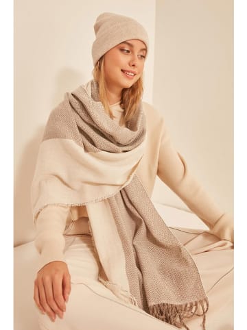 Shaka Schal in Creme/ Hellbraun - (L)180 x (B)65 cm