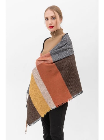 Shaka Schal in Schwarz/ Rot/ Orange - (L)180 x (B)65 cm