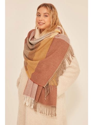 Shaka Schal in Rot/ Orange/ Braun - (L)180 x (B)65 cm