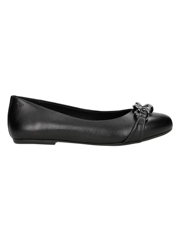 Wojas Leder-Ballerinas in Schwarz