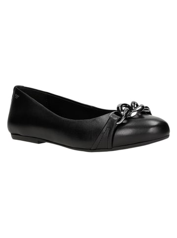 Wojas Leder-Ballerinas in Schwarz