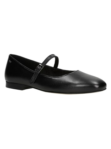 Wojas Leren ballerina's zwart