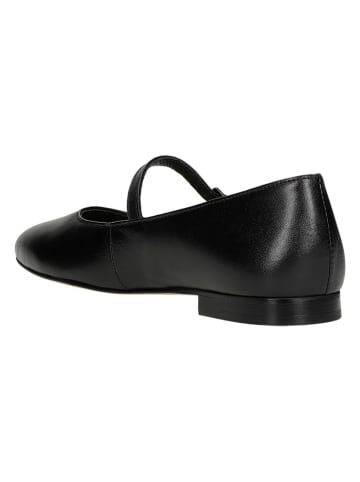 Wojas Leren ballerina's zwart
