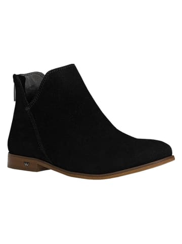 Wojas Leren enkelboots zwart