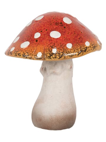 Clayre & Eef Decoratief figuur ''Paddenstoel'' wit/rood - (B)18 x (H)21 x (D)17 cm