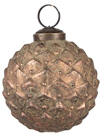 Clayre & Eef 12-delige set: kerstballen lichtbruin - Ø 8 cm