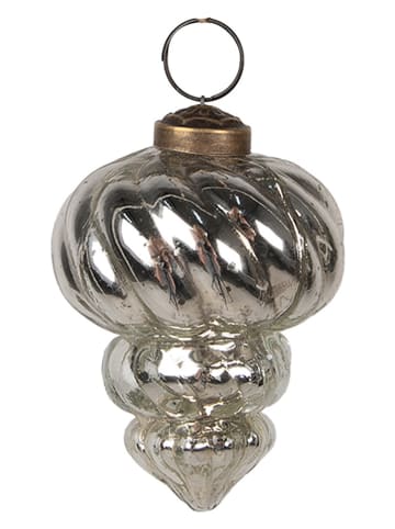 Clayre & Eef 12-delige set: kerstballen zilverkleurig - (H)8 x Ø 5 cm