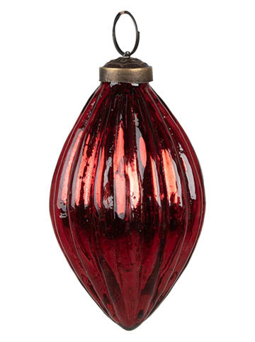 Clayre & Eef 6-delige set: kerstballen rood - (H)10 x Ø 5 cm