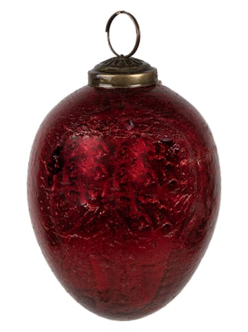 Clayre & Eef 6-delige set: kerstballen rood - (H)10 x Ø 5 cm