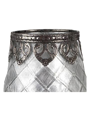 Clayre & Eef Windlicht in Silber - (H)11 cm x Ø 9 cm