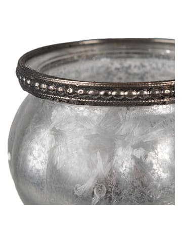 Clayre & Eef Windlicht in Silber - (H)6 x Ø 9 cm