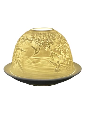 Clayre & Eef Windlicht wit - (H)8 x Ø 12 cm