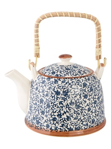 Clayre & Eef Teekanne in Creme/ Blau - 700 ml