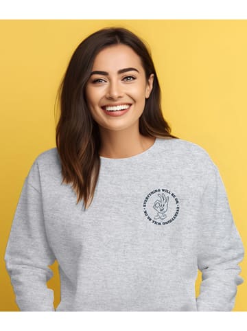 WOOOP Sweatshirt "Everything will be ok" in Grau