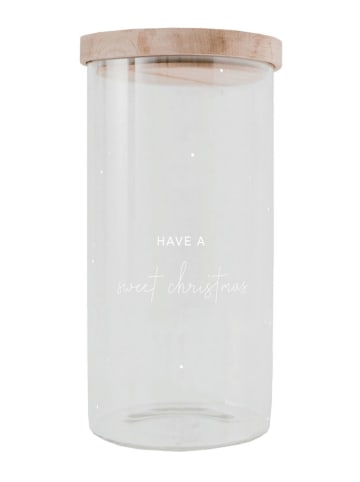 Eulenschnitt Vorratsglas "Sweet Christmas" in Transparent/ Natur - (H)19 x Ø 11 cm