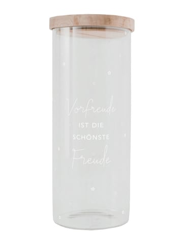 Eulenschnitt Vorratsglas "Vorfreude" in Transparent/ Natur - 1,85 l