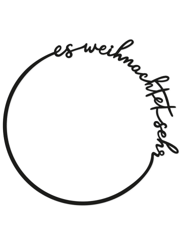 Eulenschnitt Wanddekor "Es weihnachtet sehr" in Schwarz - Ø 31 cm