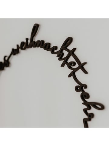 Eulenschnitt Wanddekor "Es weihnachtet sehr" in Schwarz - Ø 31 cm