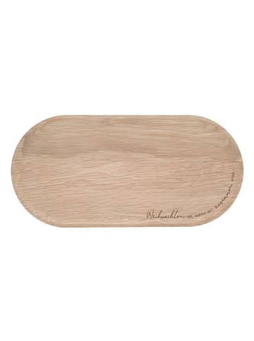 Eulenschnitt Tablett "Weihnachten" in Natur - (B)12 cm