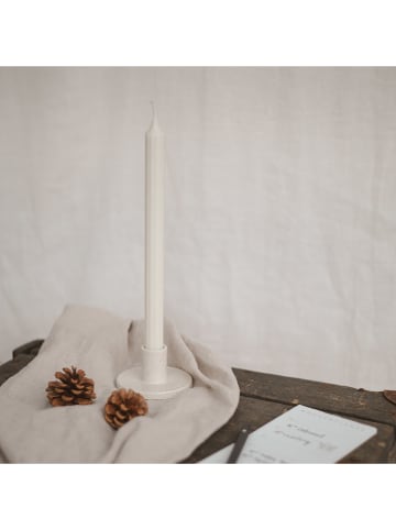 Eulenschnitt 4er-Set: Stabkerzen in Weiß - (H)28 x Ø 2,2 cm