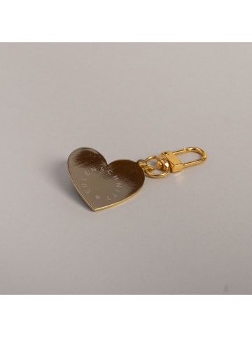Eulenschnitt Schlüsselanhänger "Cat Lover" in Gold/ Weiß - (L)6,8 x (B)3,3 cm