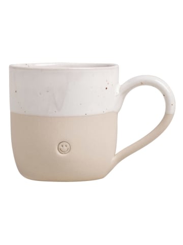 Eulenschnitt Cappuccinotasse "Smiley" in Beige/ Weiß - 190 ml