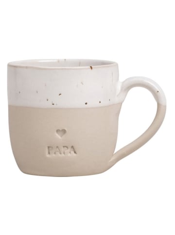 Eulenschnitt Espressotasse "Papa" in Beige/ Weiß - 40 ml