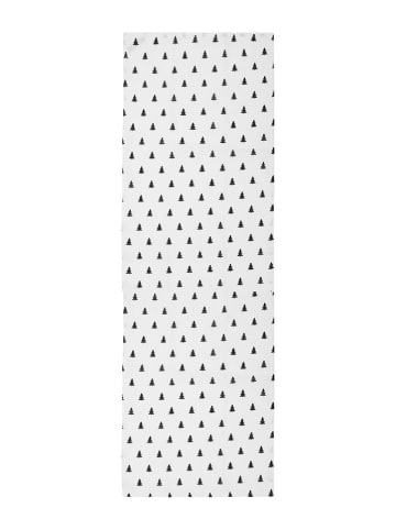 Eulenschnitt Tischläufer "Tannen" in Weiß/ Schwarz - (L)140 x (B)40 cm