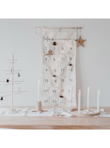 Eulenschnitt Adventskalender "Vorfreude" in Creme - (L)120 x (B)60 cm