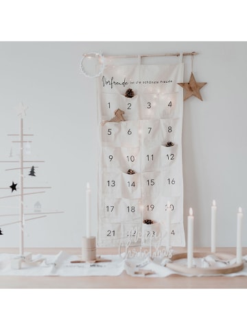 Eulenschnitt Adventskalender "Vorfreude" in Creme - (L)120 x (B)60 cm