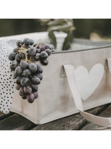 Eulenschnitt Kühltasche "Herz" in Grau - (B)30 x (H)22 x (T)18 cm