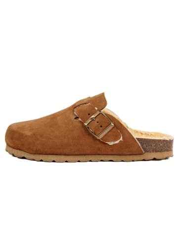BABUNKERS Family Leren clogs lichtbruin