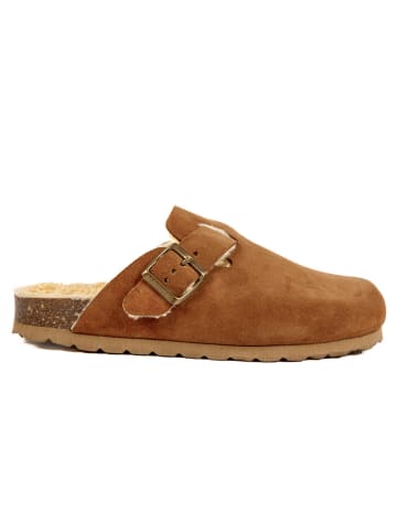 BABUNKERS Family Leren clogs lichtbruin