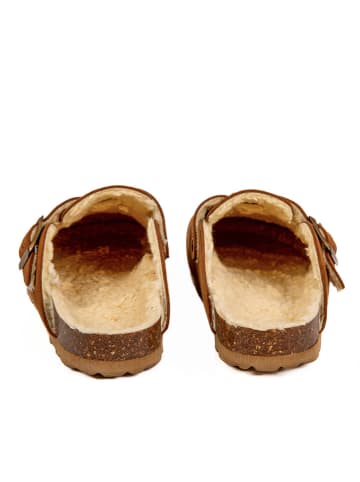 BABUNKERS Family Leren clogs lichtbruin