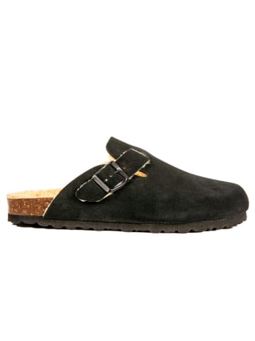 BABUNKERS Family Leren clogs zwart
