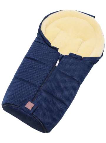 Kaiser Naturfellprodukte Voetenzak met lamsvacht "Channy" blauw - (L)80 x (B)37 cm