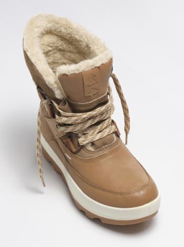 Kamik Skórzane kozaki zimowe "Celestem" w kolorze jasnobrązowym