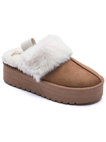 C'M Pantoffels lichtbruin