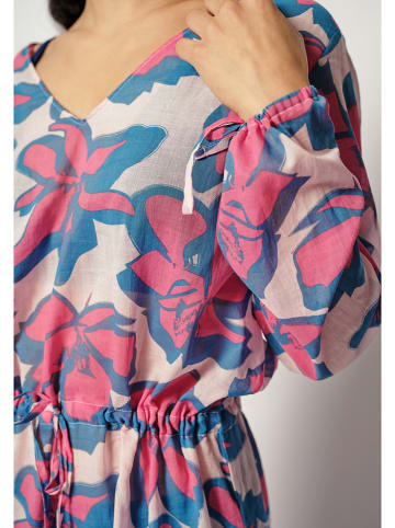 Skiny Jurk crème/blauw/roze