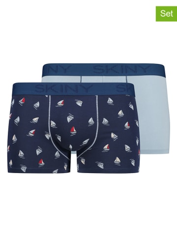 Skiny 2-delige set: boxershorts donkerblauw/lichtblauw