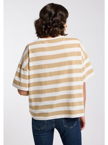 ELBSAND Shirt "Dima" in Beige/ Weiß