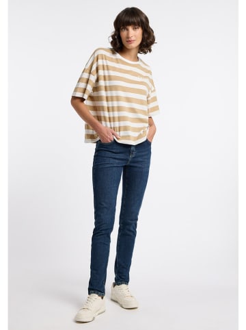 ELBSAND Shirt "Dima" in Beige/ Weiß