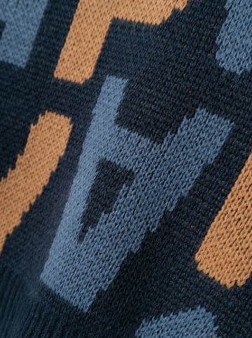 name it Sweter "Mobog" w kolorze granatowym ze wzorem