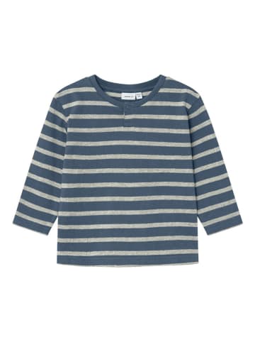 name it Longsleeve "Mniks" donkerblauw/grijs