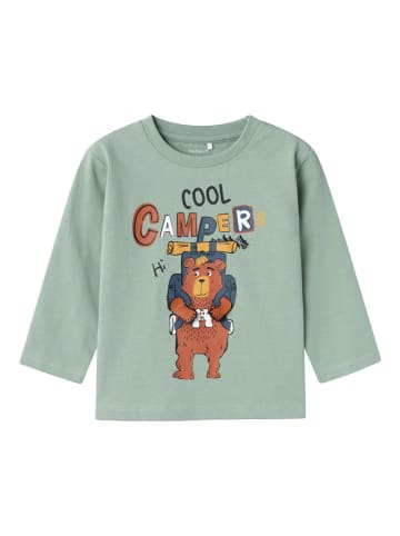 name it Longsleeve "Motis" groen/meerkleurig